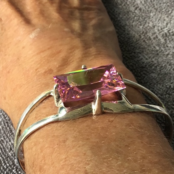 SOLD 💚💕💕💕SOLD💕💕💕💕Gorgeous 925 Design Pink Kunzite Mexican Bracelet - Picture 6 of 15